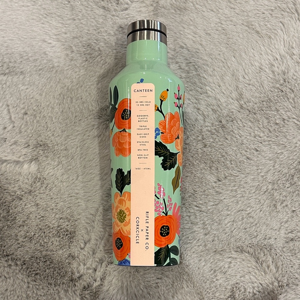 Corkcicle X Rifle Paper Company - Floral Canteen - Mint and Coral - NEW